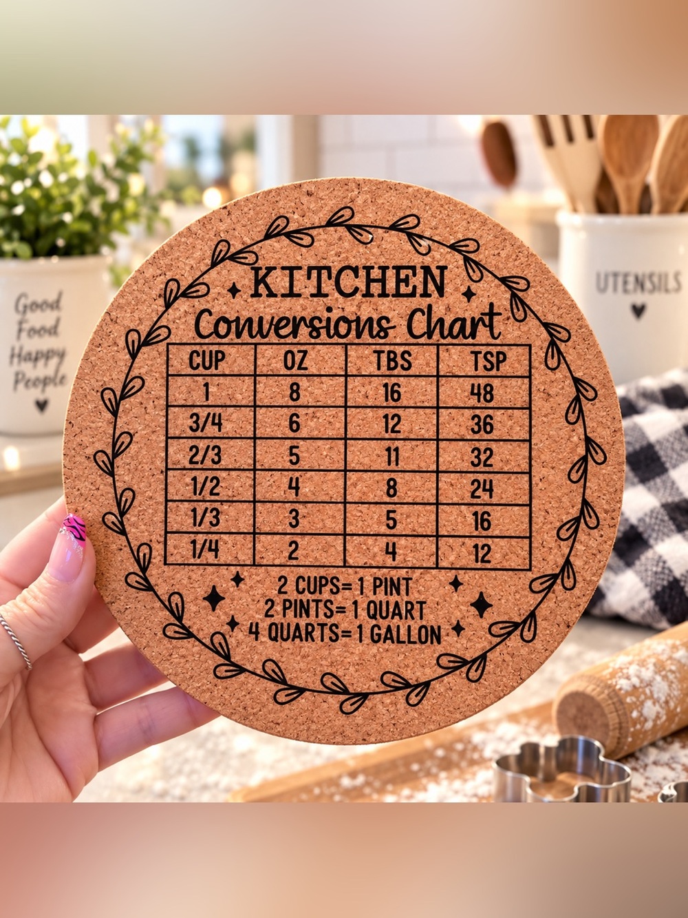 NEW Cork Heat Resistant Slip Proof Trivet can be customized 8" x 8" - Picture 6 of 10